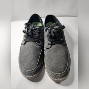 Sanuk vagabond lace up sneaker distressed canvas black mens 13 1107069